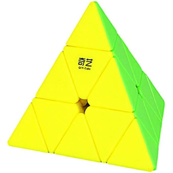 PYRAMID SPEED CUBE, QIYI STICKERLESS MAGIC CUBE TRIANGLE TWISTY PUZZLE FOR KIDS AND ADULTS - Image 1